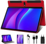 JUSYEA Tablet 10 Pulgadas Android 11 Tablets PC, Tablet Táctil con CPU 2.0Ghz, WiFi 5G, 4GB RAM + 64GB ROM(TF 256GB), Bluetooth 5.0 + Batería 8000mAh, 5MP + 8MP-Rojo