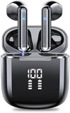 OYIB Auriculares inalambricos, Mini Auriculares Bluetooth 5.3 con Hi-Fi Estéreo con HD Mic, 25H In Ear Cascos Inalambricos con Pantalla LED, Control Táctil, IP7 Impermeable(Oro Rosa)