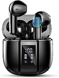 2023 Auriculares Inalambricos Bluetooth, Half-In-Ear Auriculares Bluetooth 5.3, 48 Horas Estéreo HiFi con Reducción de Ruido, IP7 Impermeable Cascos Inalambricos, Comodidad Ligera, Carga Rápida USB-C